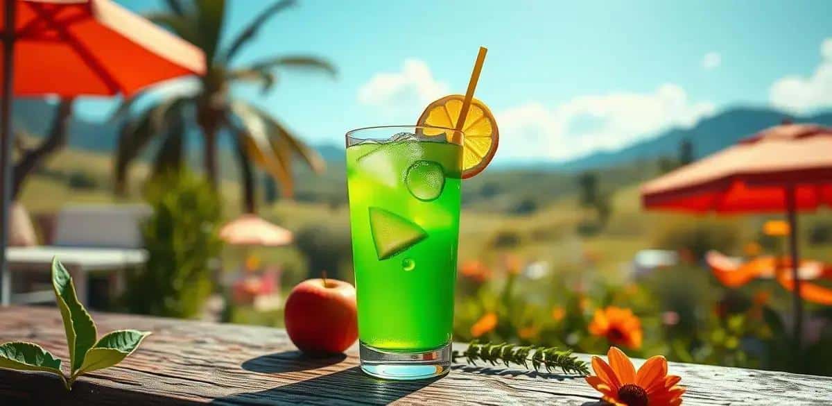 No momento, você está visualizando Drink Verde com Licor de Maçã e Limão Siciliano: Refresque-se Neste Verão!