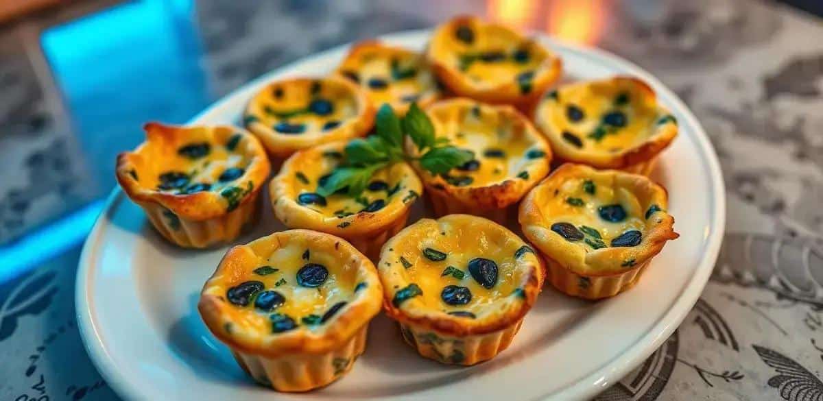 mini quiches de espinafre e queijo delicias em cada mordida