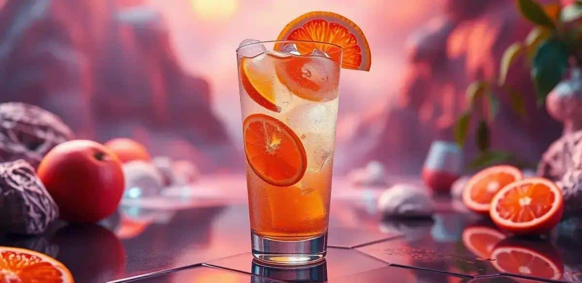 vodka com refrigerante de tangerina e gengibre um drink refrescante