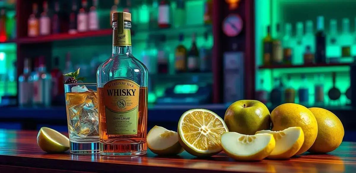 Ingredientes da Receita de Whisky Sour com Licor de Maçã Verde