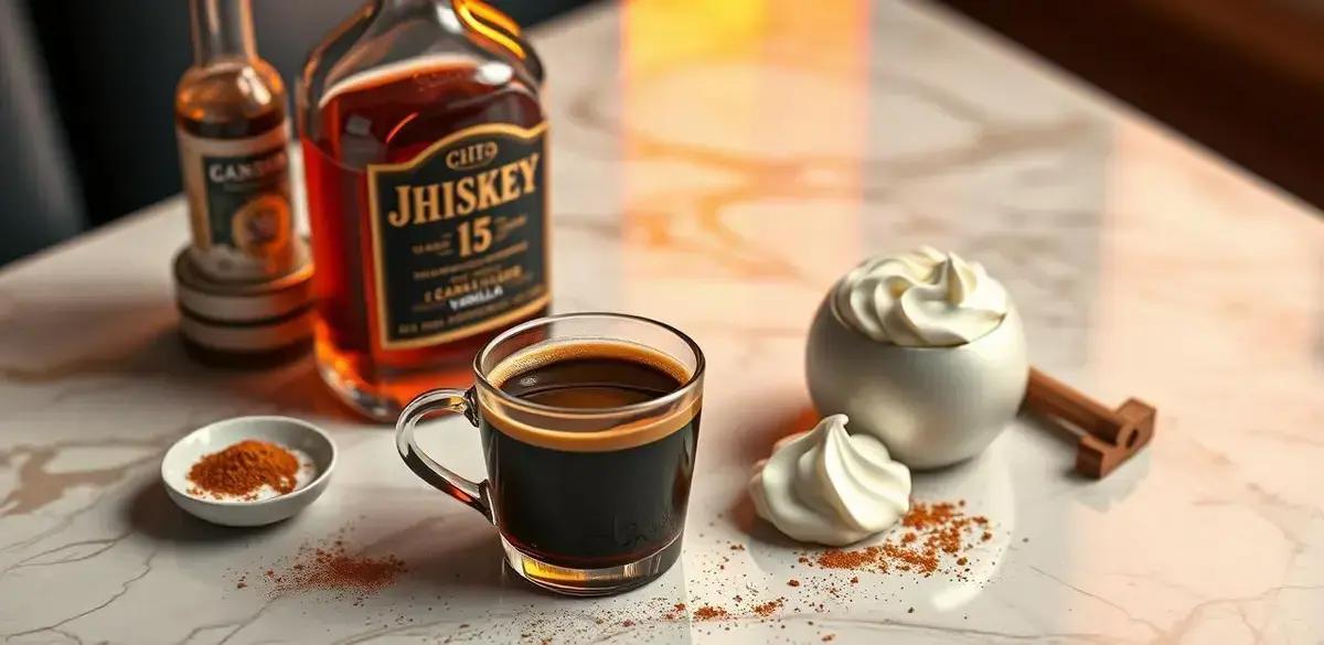 Ingredientes do Café com Whisky e Creme de Baunilha