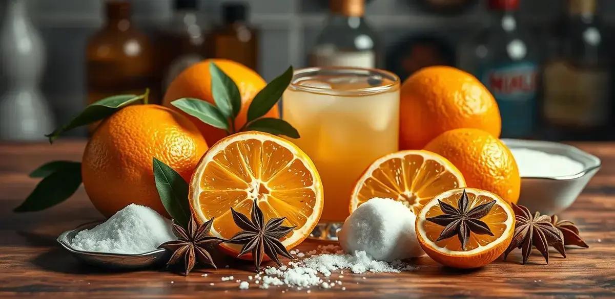 Ingredientes da Caipiríssima de Laranja com Cravo e Rum Branco