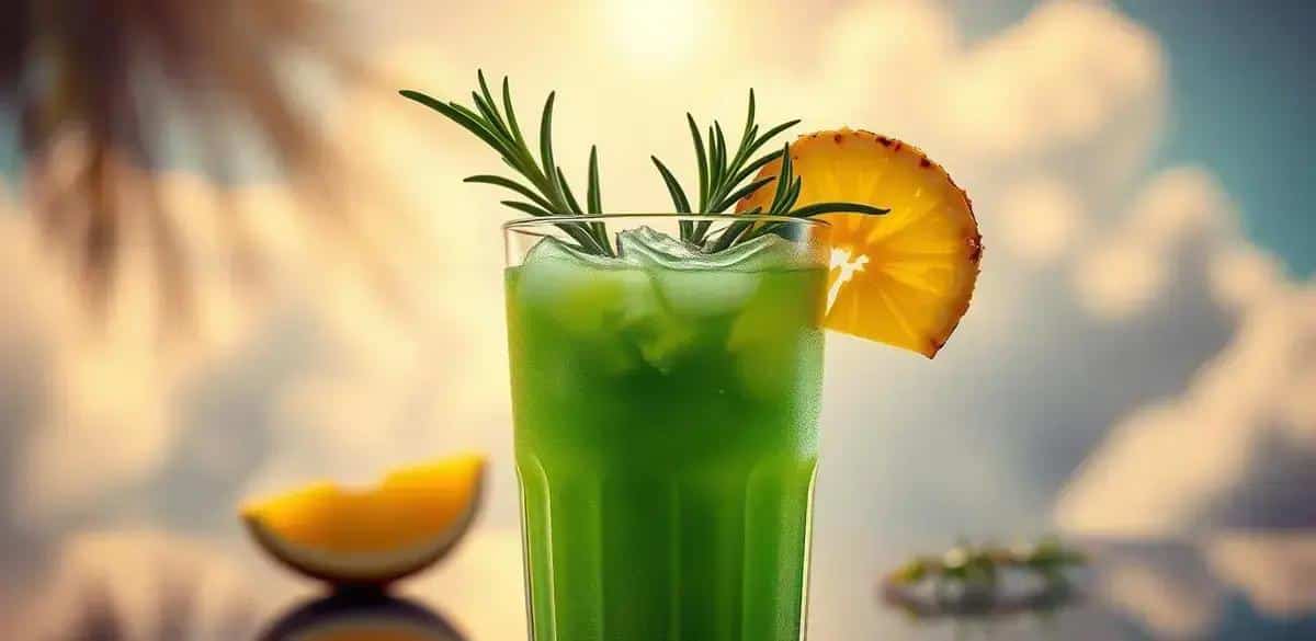 Leia mais sobre o artigo Drink Verde com Suco de Abacaxi e Alecrim: Refrescante e Delicioso