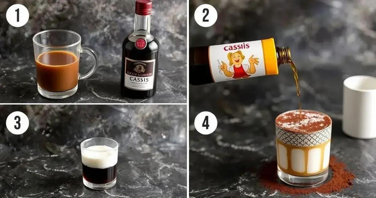 Método de Preparo do Café com Licor de Cassis e Creme de Coco