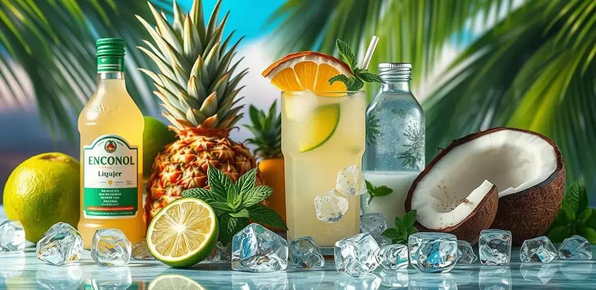 Ingredientes para o Drink Verde Tropical