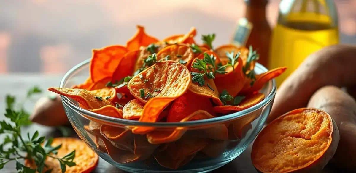 Ingredientes dos Chips de Batata-Doce com Ervas
