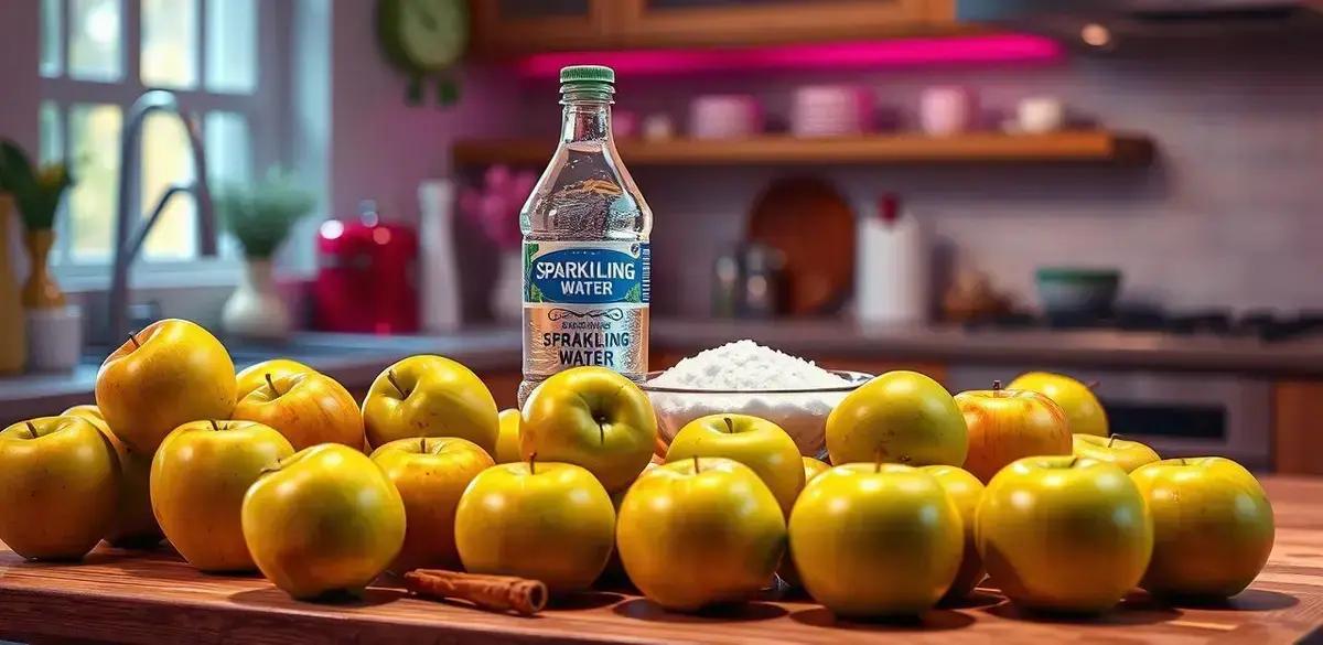 Ingredientes do Refrigerante de Maçã com Raspas de Canela