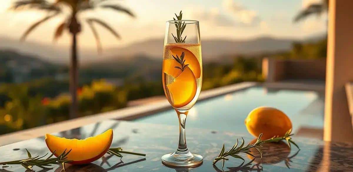 Leia mais sobre o artigo Champagne com espumante de manga e alecrim: Uma bebida refrescante