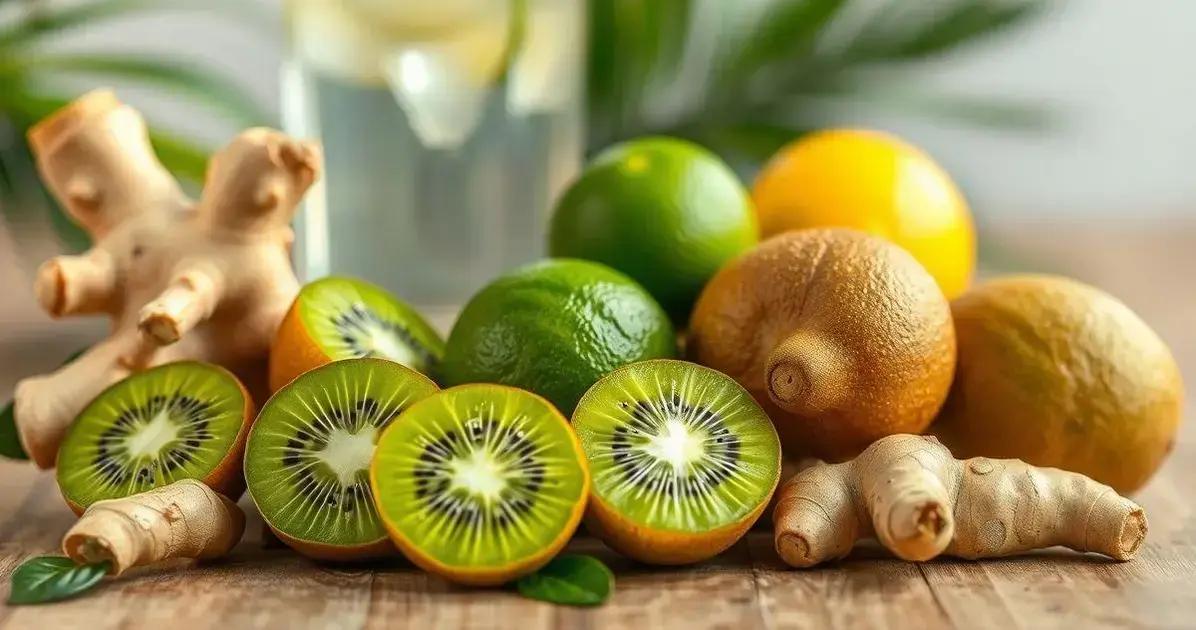 Ingredientes do Daiquiri com Suco de Kiwi e Gengibre