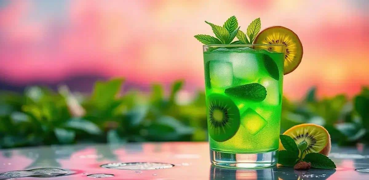 Leia mais sobre o artigo Drink Verde com Refrigerante de Kiwi e Hortelã: Refrescante e Surpreendente!