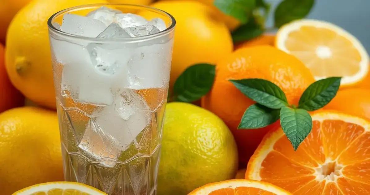 Ingredientes para o ICE com refrigerante de laranja e limão