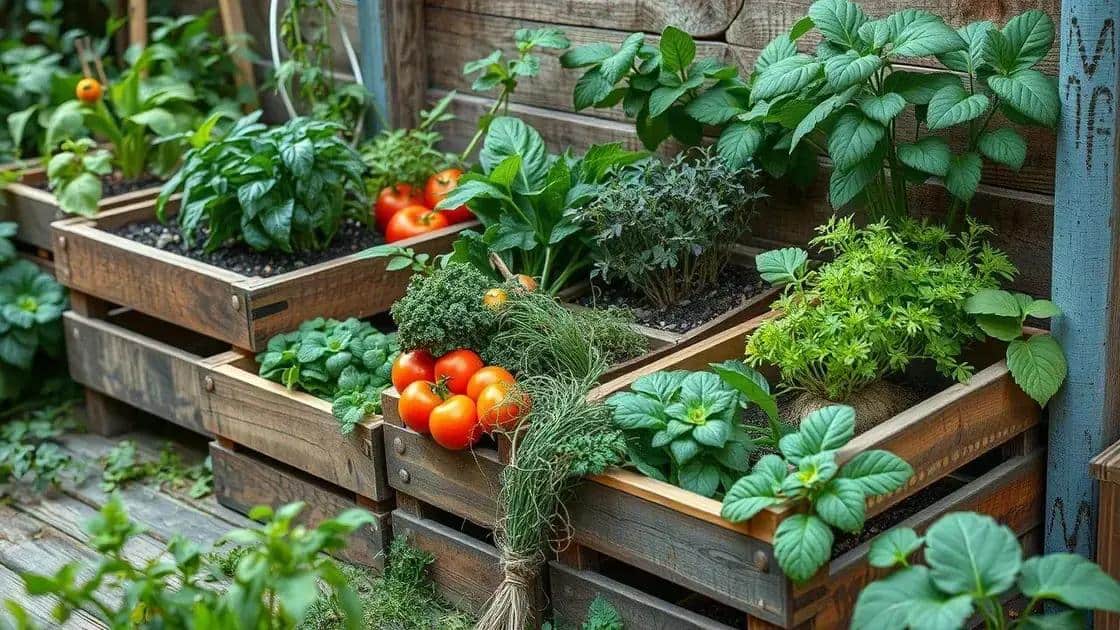 reutilizando caixotes para cultivar temperos e hortalicas