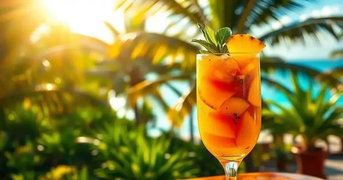 conhaque tropical com abacaxi e manjericao a bebida perfeita para verao