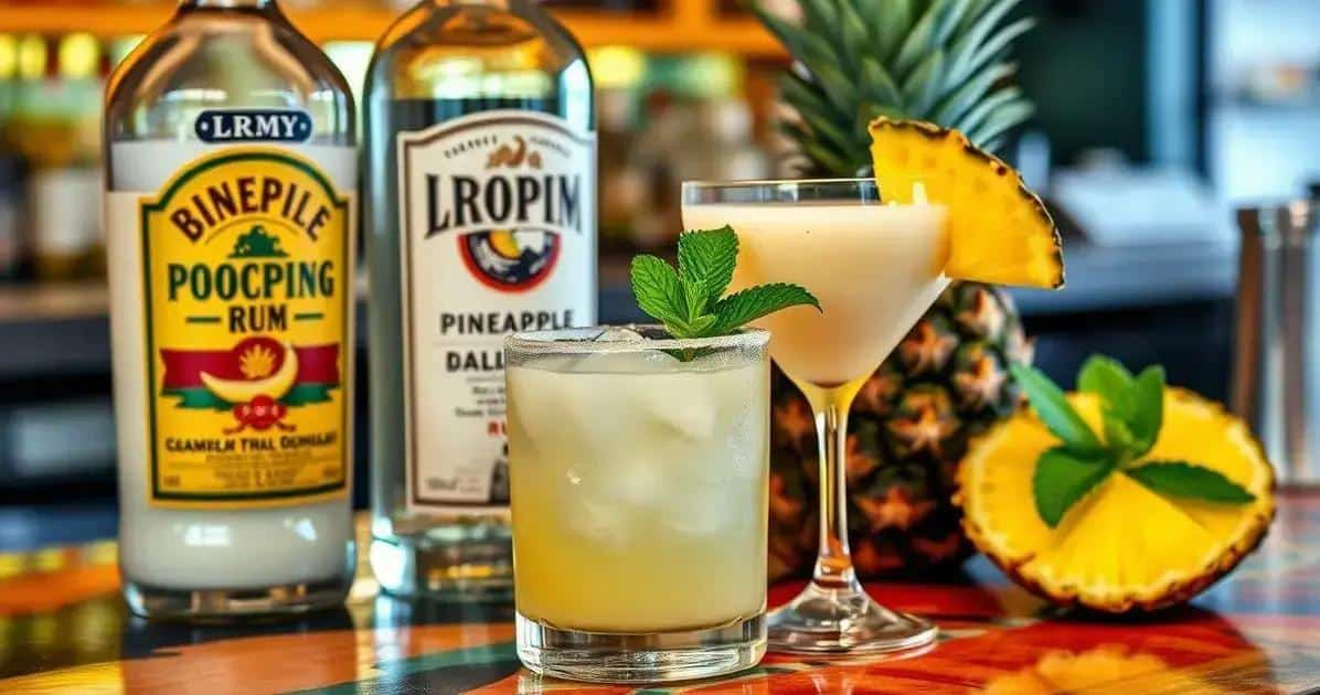 Ingredientes para o Daiquiri de Coco e Abacaxi