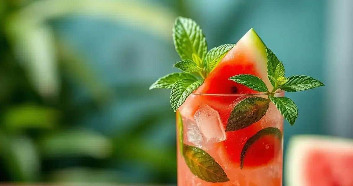 ice tropical com melancia e hortela refresco refrescante para o verao
