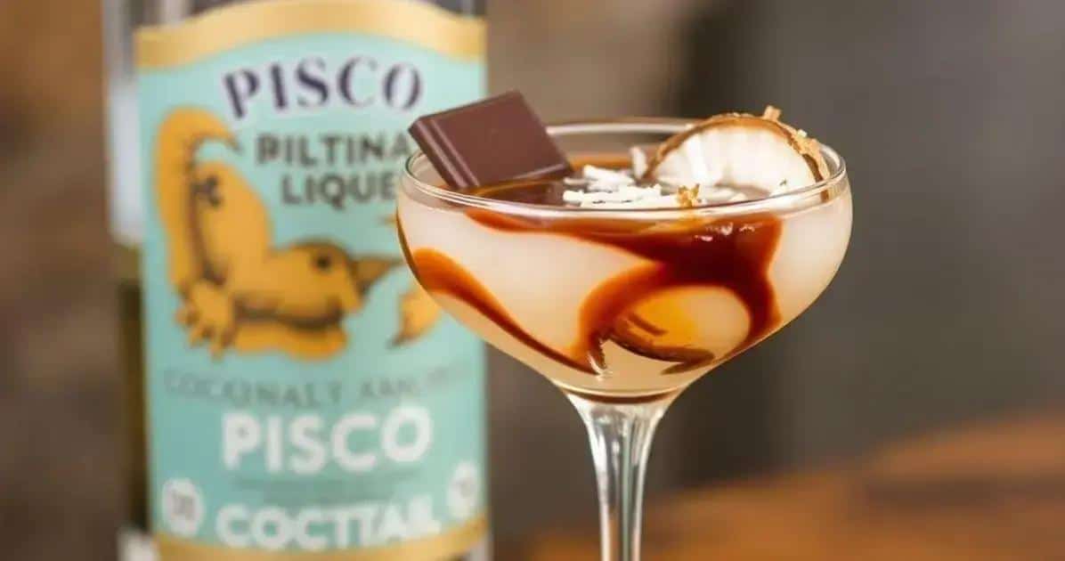 pisco com licor de coco e chocolate uma delicia de bebida