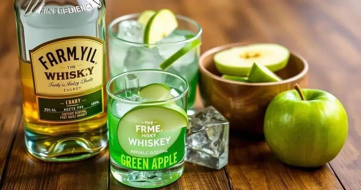Ingredientes para Whisky com Soda de Maçã Verde